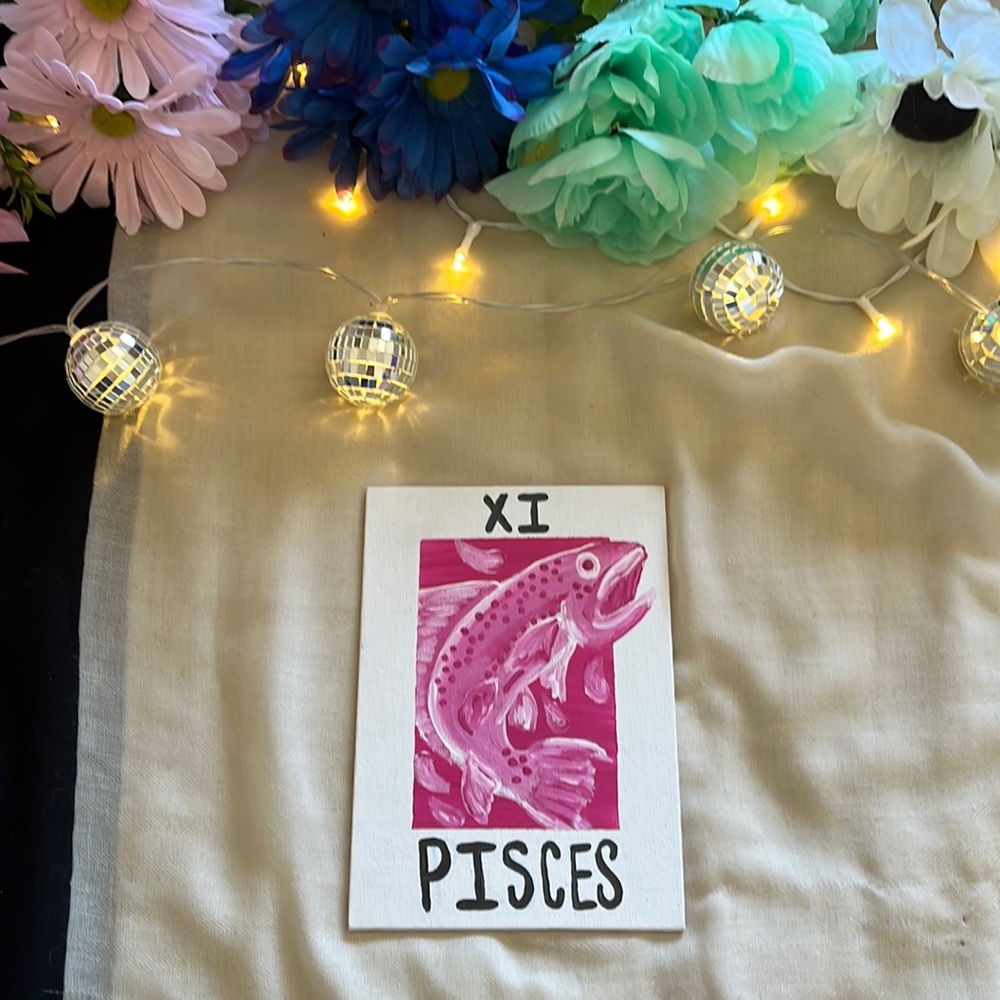 Pisces Tarot Card Painting - Picture 1 of 9